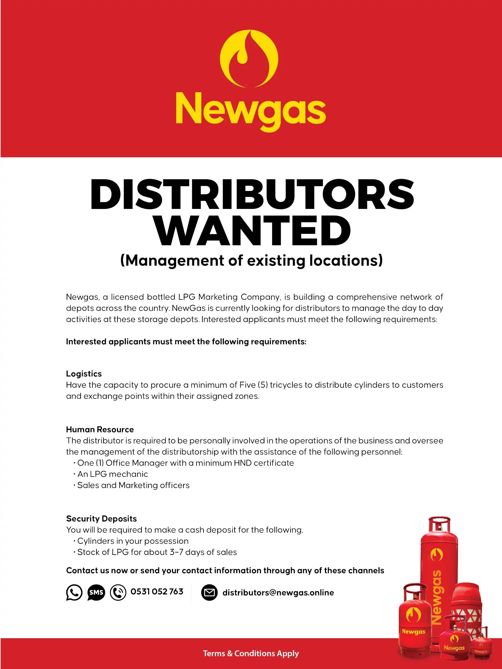 Newgas Distributors Wanted 2